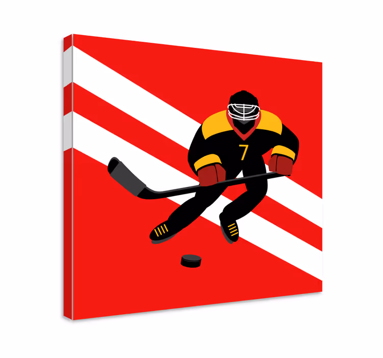 Rød og gul ishockey lerretsbilde personer - Tenstickers