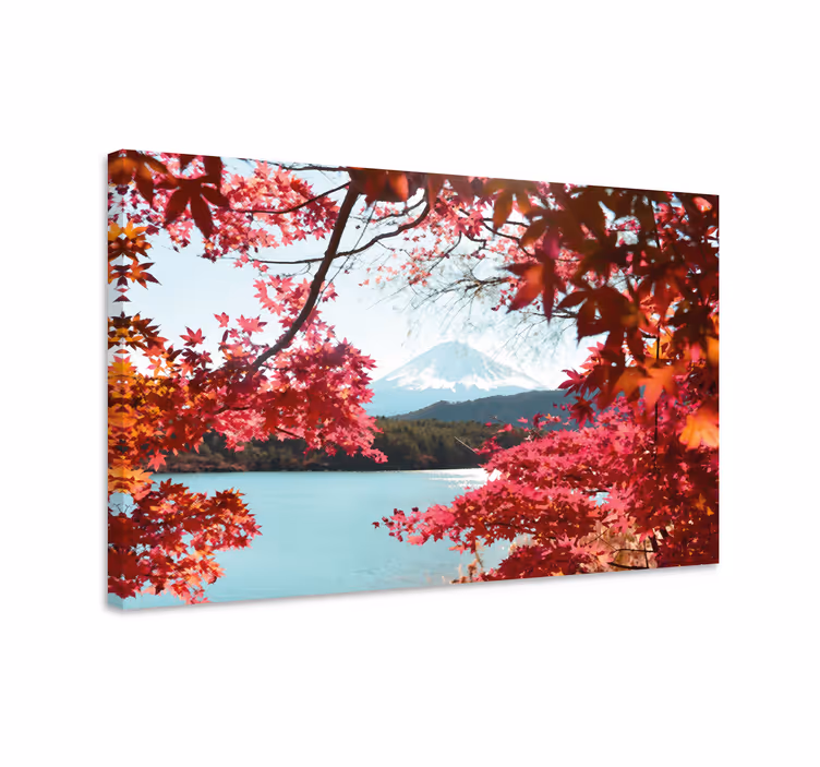 Blomst lerretsbilde fuji rammet - Tenstickers