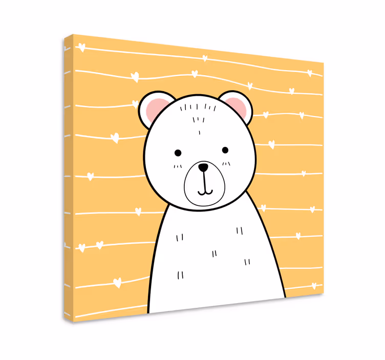 Happy bear animal canvas prints - Tenstickers