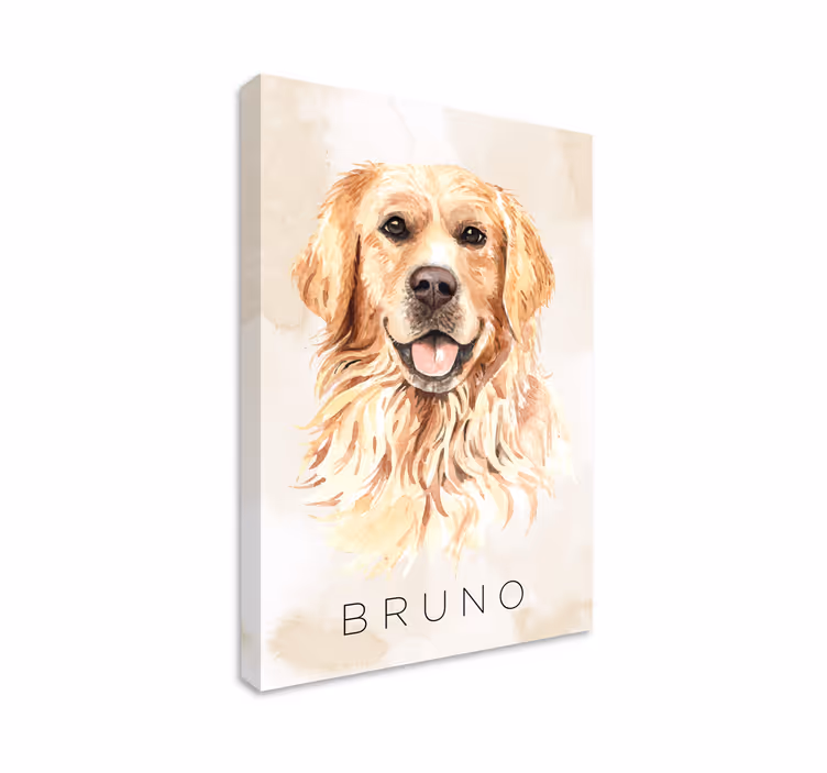 Hunde lerretsbilde golden retriever portrett - Tenstickers