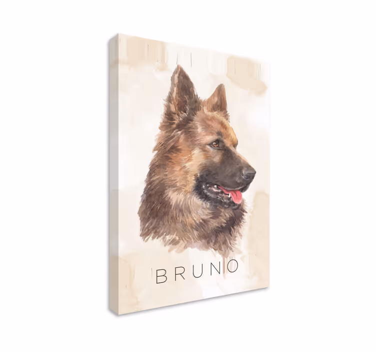 Hunde lerretsbilde schæferhund portrett - Tenstickers