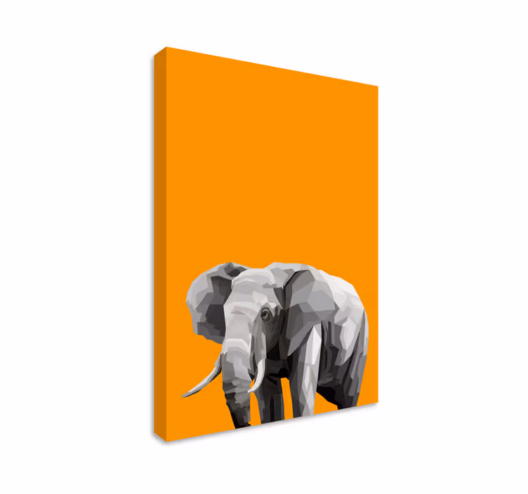Geometrisk elefant lerretsbilde elefanter - Tenstickers