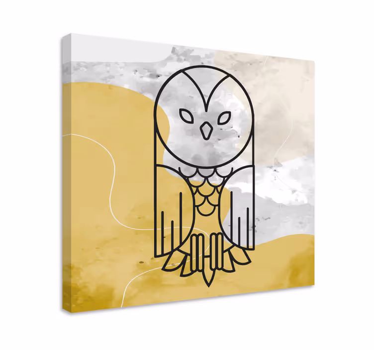 Dyr lerretsbilde minimalistisk ugle silhuett - Tenstickers