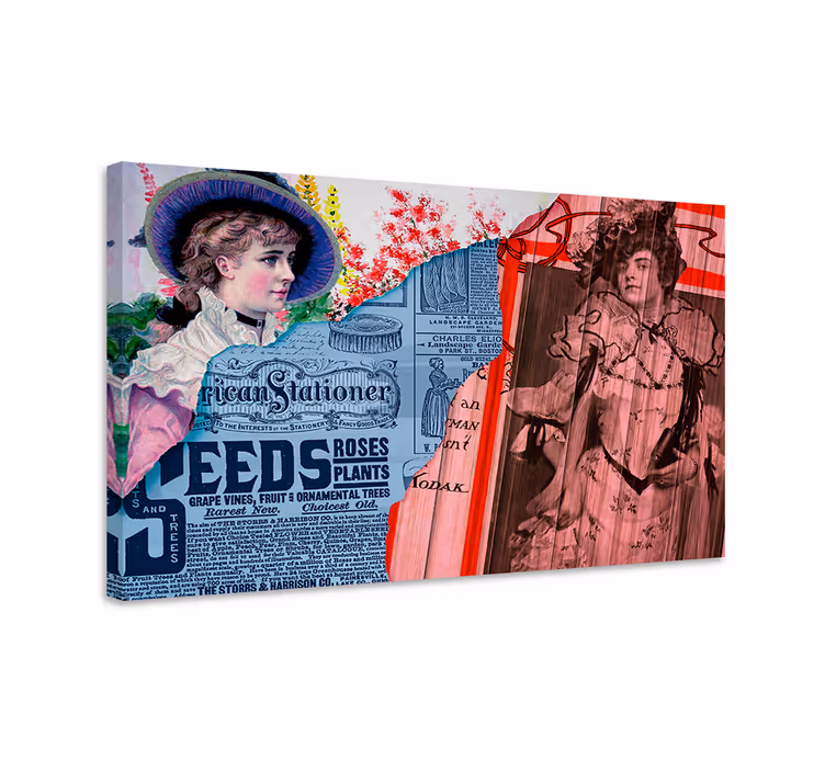 Elegante lerretsbilde av vintage moteportrætter - Tenstickers