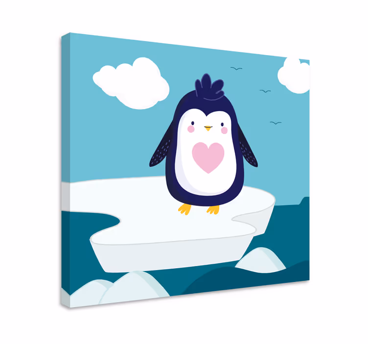 Søt pingvinfigur 3d lerretsbilder - Tenstickers