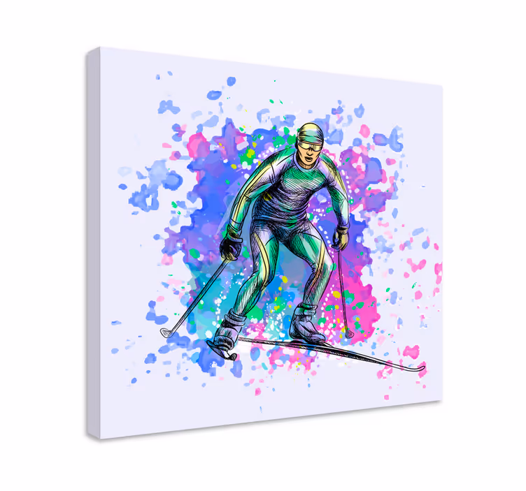 Kul ski lerretsbilde kunst - Tenstickers