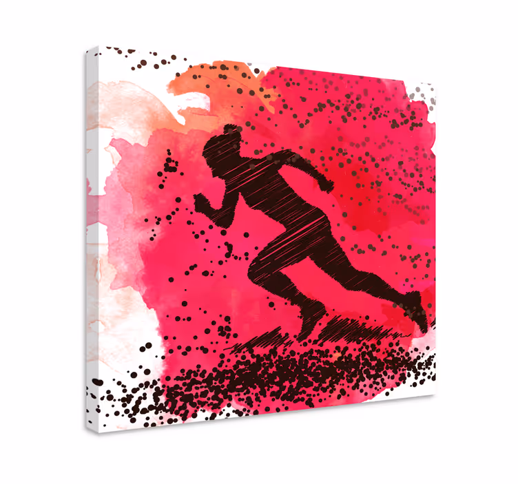 Sport lerretsbilde dynamisk løpersilhuett - Tenstickers