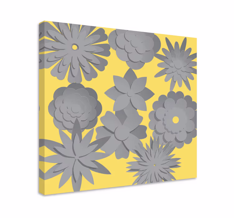 Floral silhuett blomste lerretsbilde - Tenstickers