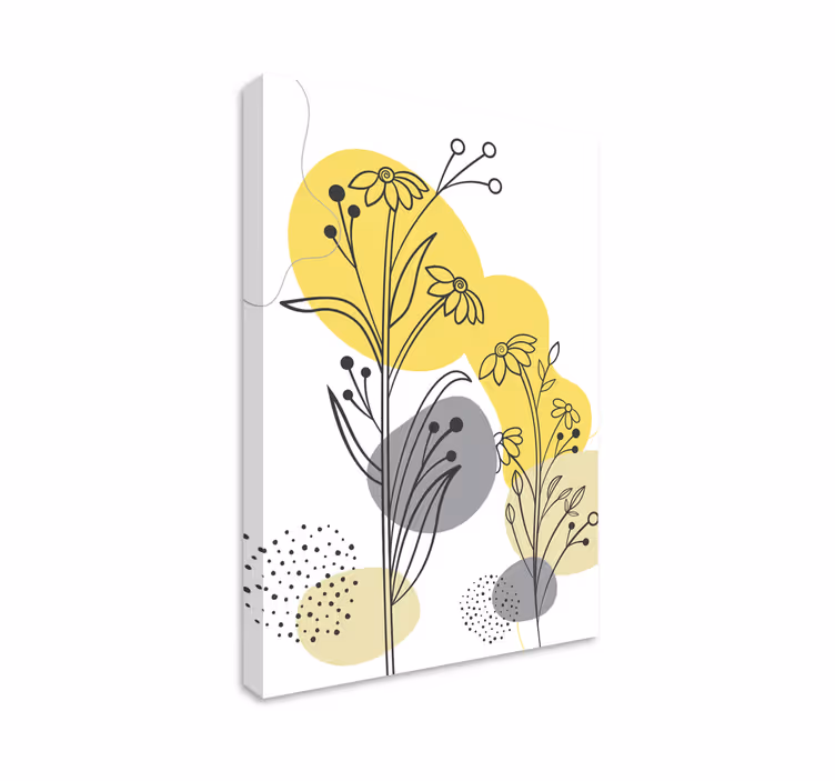 Blomst lerretsbilde med utsøkt botanisk arrangement - Tenstickers