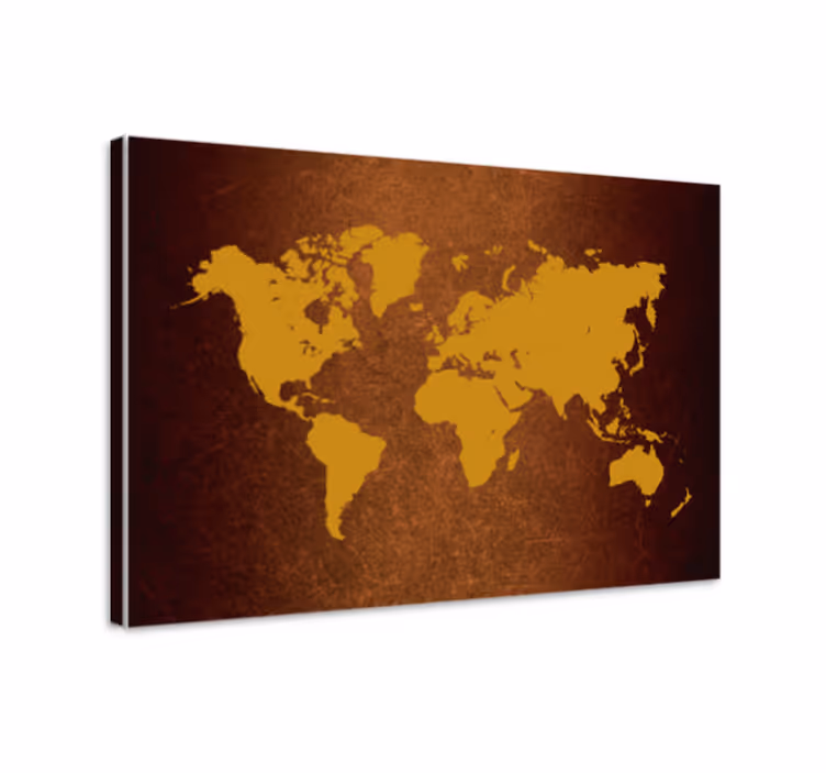 Lerretsbilde verdenskart retro globalt kart - Tenstickers