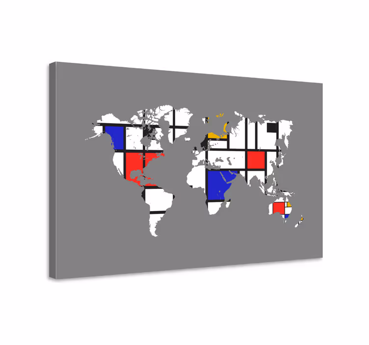Lerretsbilde verdenskart komposisjon - Tenstickers