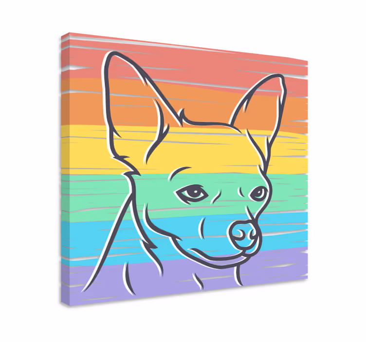Hunde lerretsbilde stilisert hundeportrett - Tenstickers