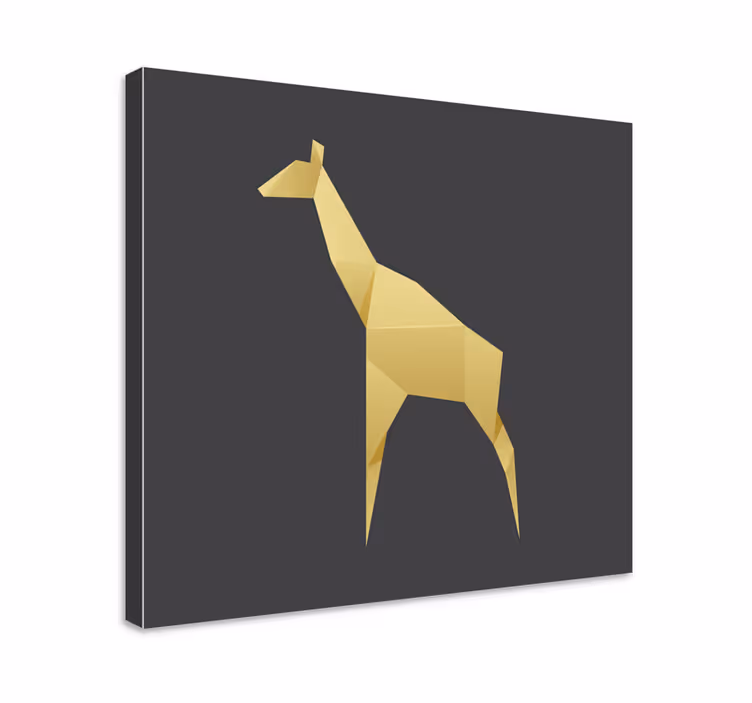 Heste lerretsbilde med elegant sjiraffsilhuett - Tenstickers