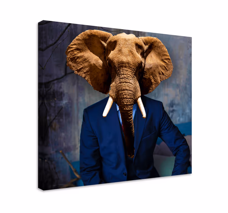 Elefant lerretsbilde elefanthode portrett - Tenstickers
