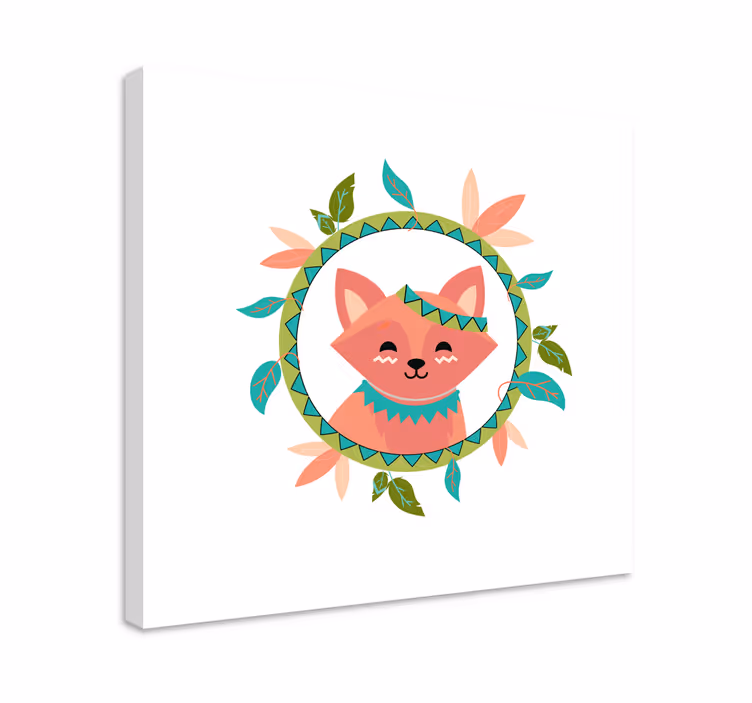 Nordisk rosa rev lerretsbilde dyr - Tenstickers