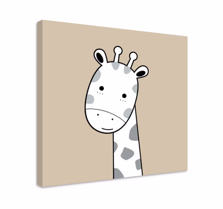 Nordisk beige sjiraff lerretsbilde dyr - Tenstickers