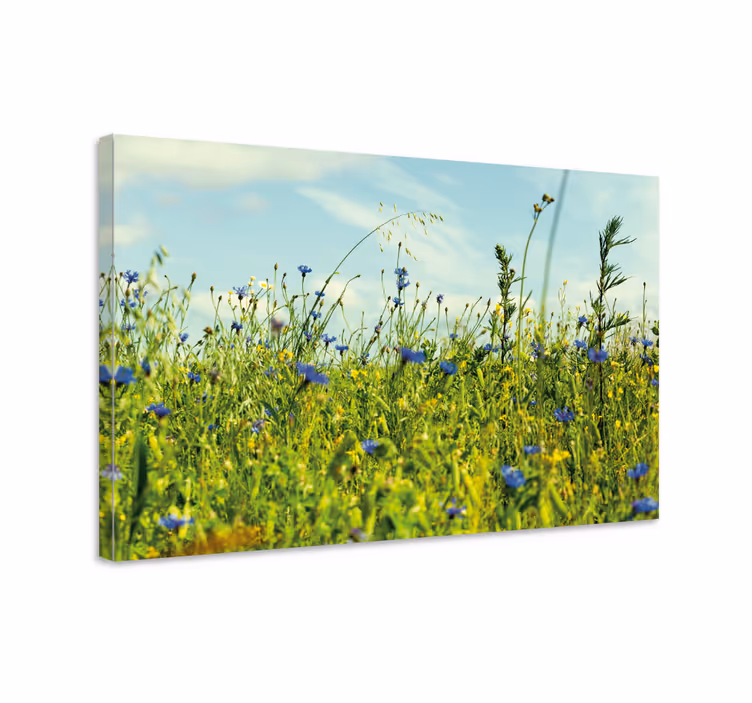 Blomst lerretsbilde engblomsterscene - Tenstickers