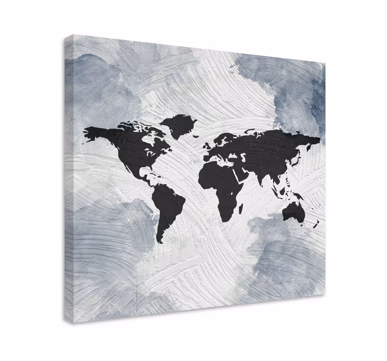 Lerretsbilde verdenskart moderne global skisse - Tenstickers