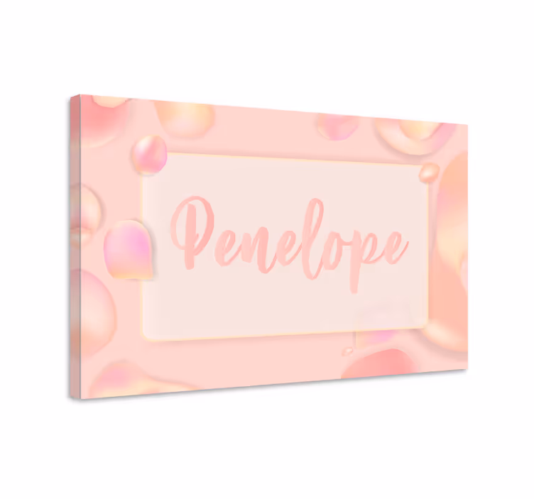Lerretsbilde tilpasset elegant navneskilt - Tenstickers