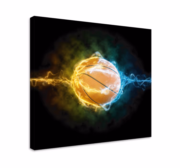 Vann og ild basketball sport lerretsbilde - Tenstickers