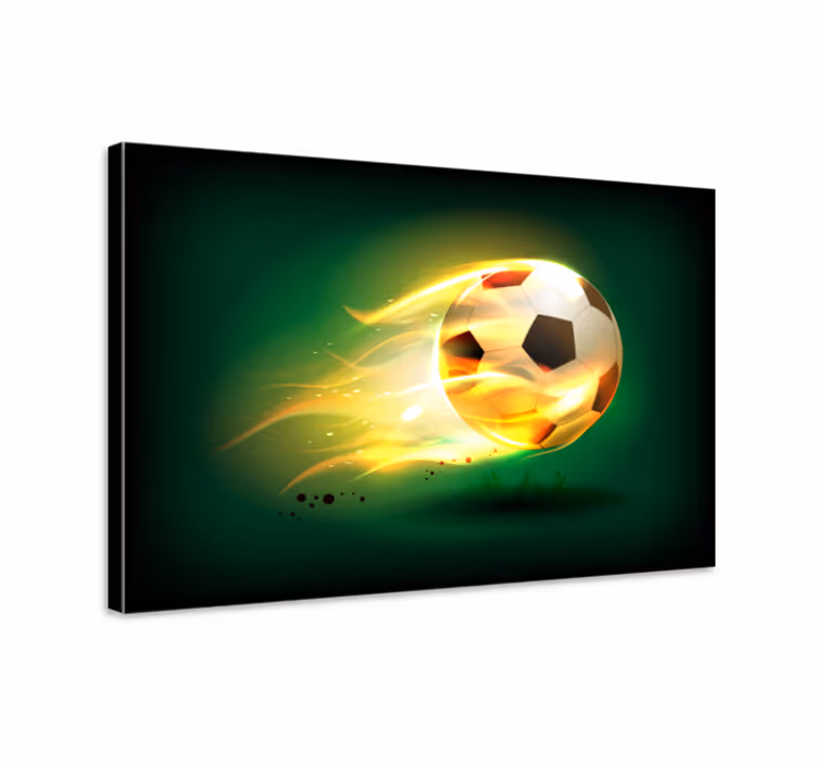Kul fotball i brann sport lerretsbilde - Tenstickers