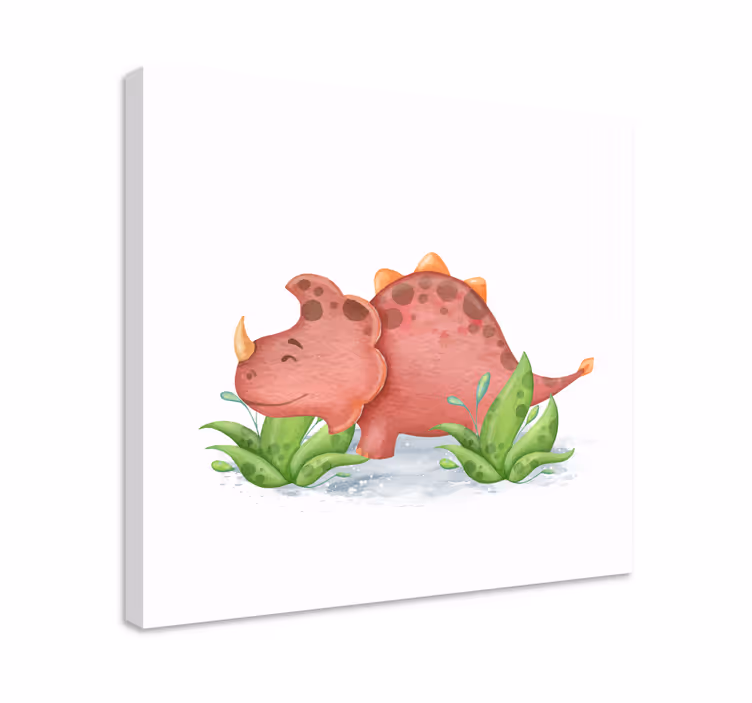 Dinosaur røde horn lerretsbilde dinosaur - Tenstickers
