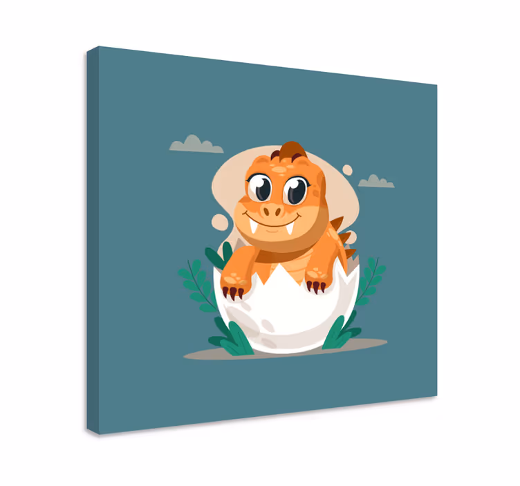 Kjempesøte klekkende babyer dinosaurs lerretsbilde - Tenstickers