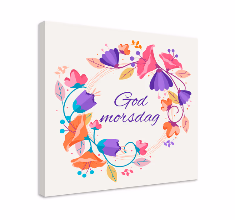 Lilla blomster Lerretsbilde morsdag - Tenstickers