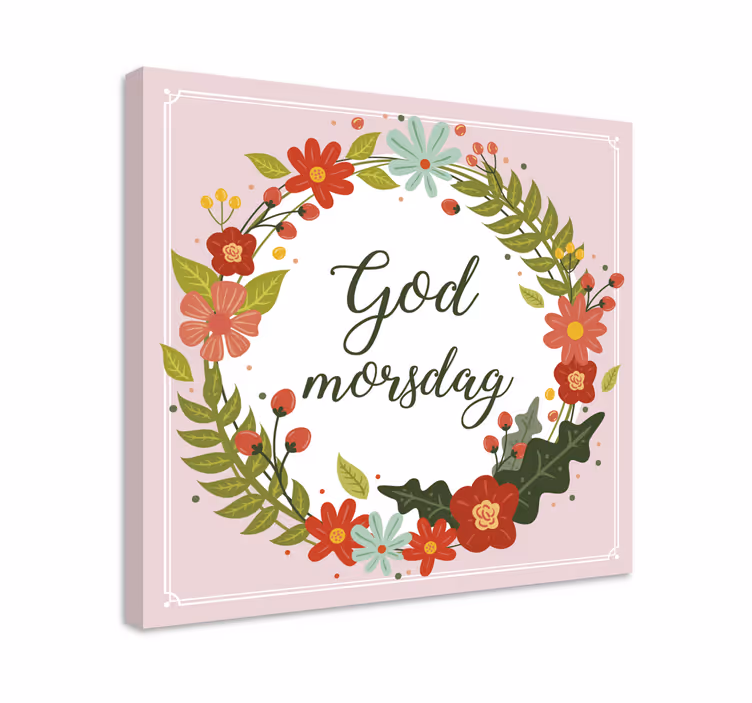 Sirkel av blomster Lerretsbilde morsdag - Tenstickers