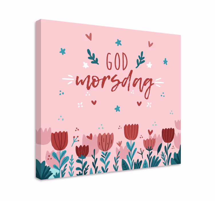 Tegneserieplanter og blomster Lerretsbilde morsdag - Tenstickers