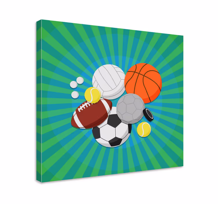Forskjellige sportsballer sport lerretsbilde - Tenstickers
