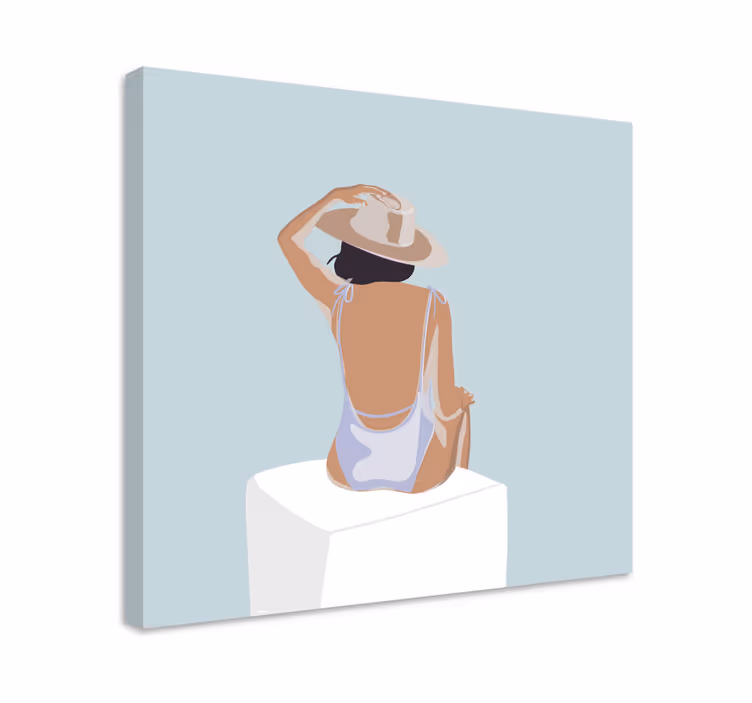 Motejente minimalistisk stil lerretsbilde soverom - Tenstickers
