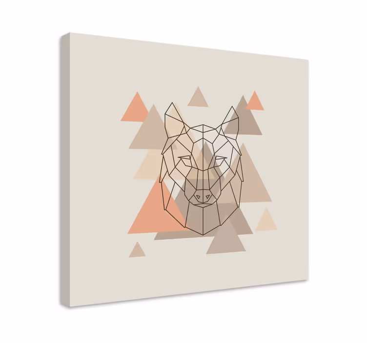 Geometrisk ulvillustrasjon lerretsbilde hunder - Tenstickers