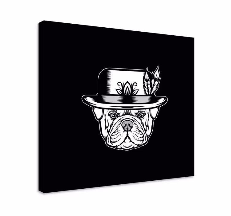 Bulldog på svart bakgrunn - Tenstickers