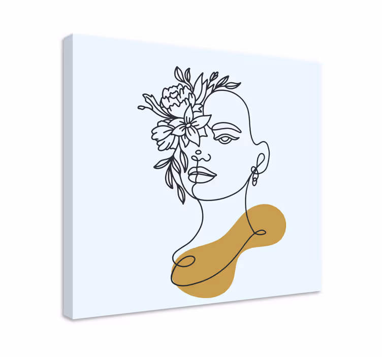 Blomster i håret mitt illustrasjon blomster lerret - Tenstickers