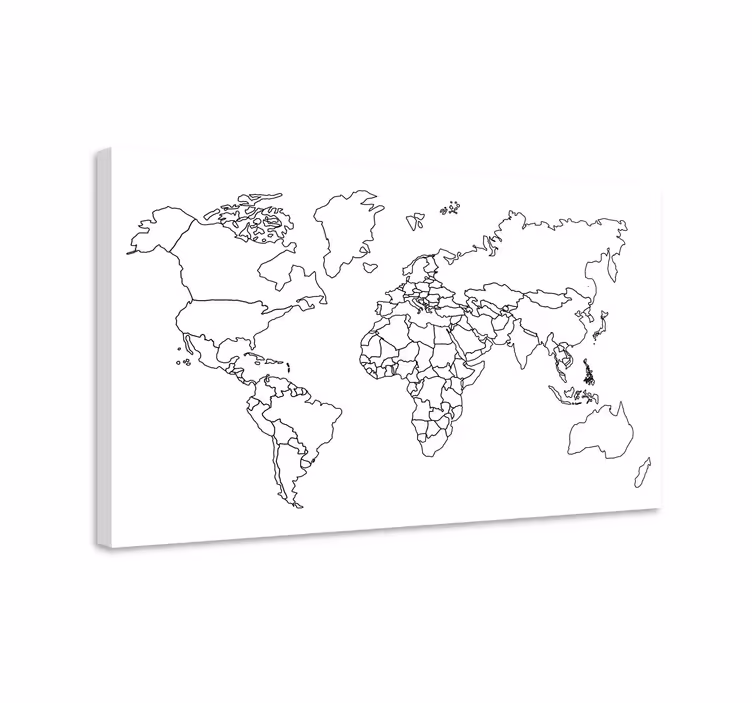 Moderne minimal lerretsbilde verdenskart - Tenstickers