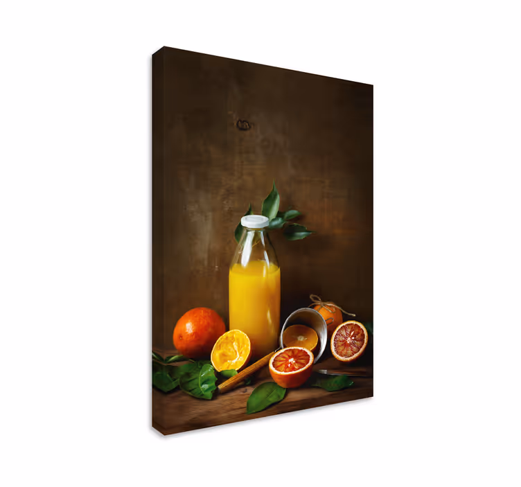 Porselen og appelsinskall lerretsbilde frukt stillbilder - Tenstickers