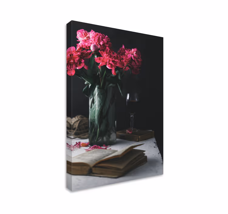 Vinglass og vase lerretsbilde frukt stillbilder - Tenstickers