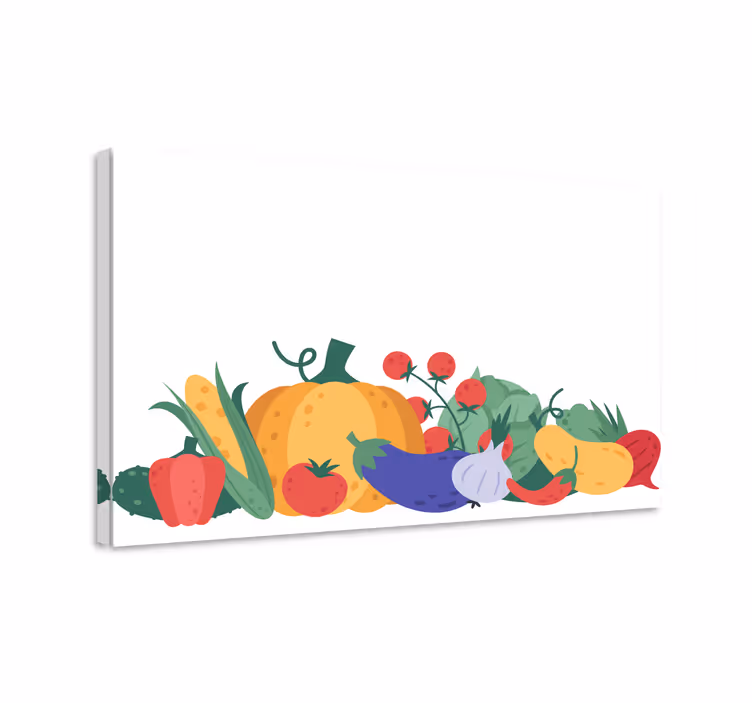 Subtile grønnsaker og frukt lerretsbilde frukt stillbilder - Tenstickers