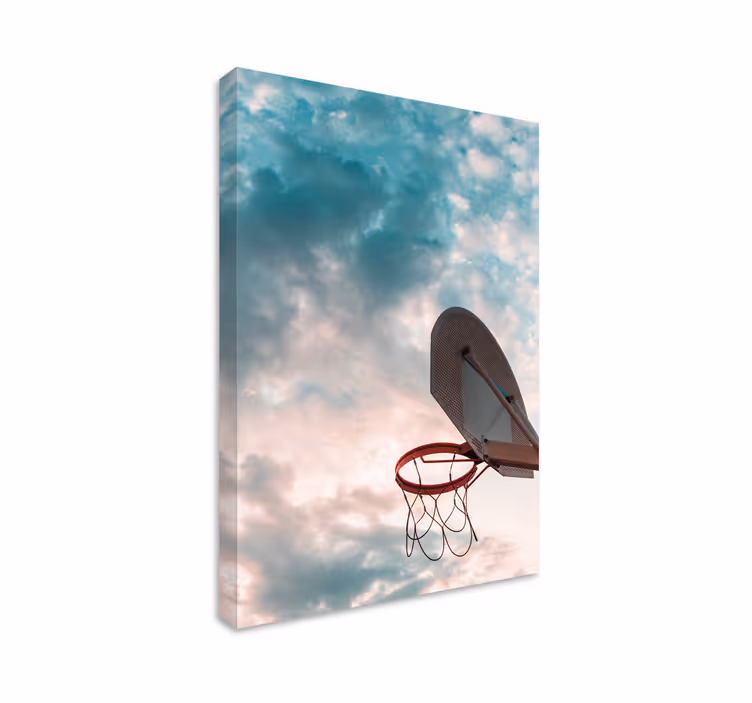 Sport lerretsbilde basketballkurv silhuett - Tenstickers