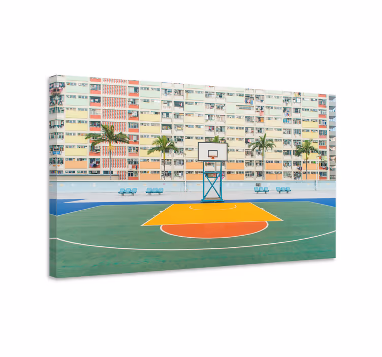 Livlig basketballbane sport lerretsbilde - Tenstickers