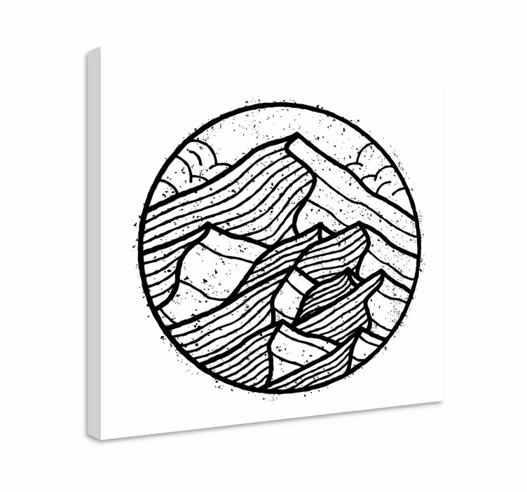 Abstrakt fjellkjede landskaps lerretsbilde - Tenstickers