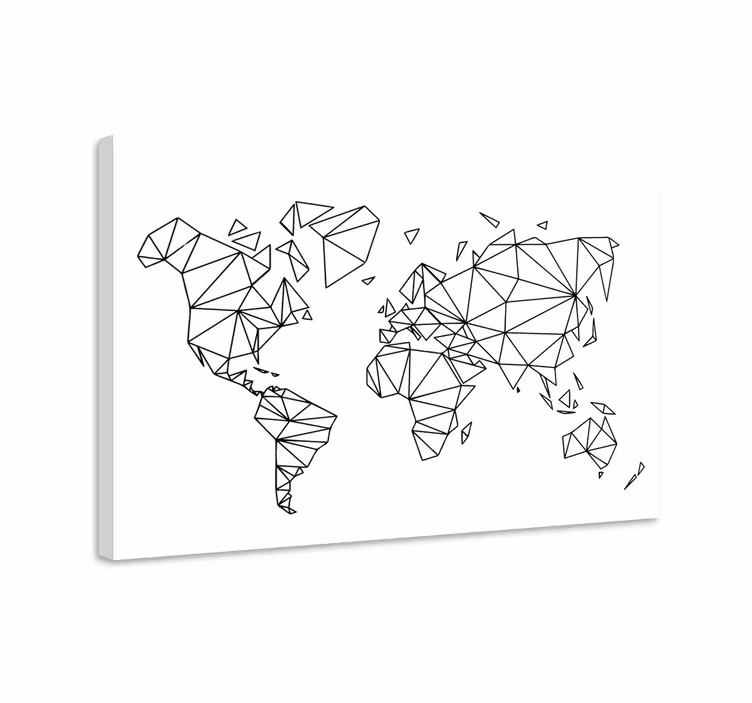 Lerretsbilde verdenskart geometrisk universomriss - Tenstickers