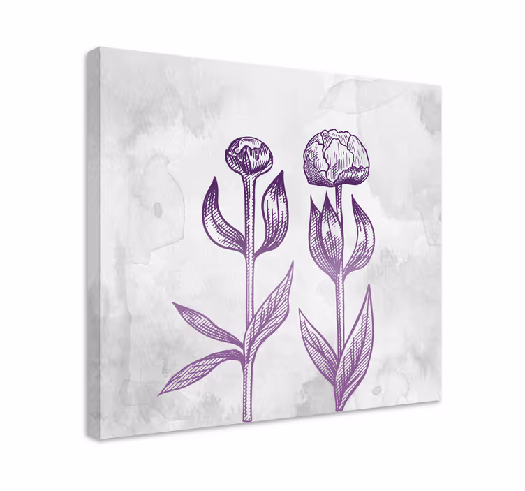 Lilla tulipaner blomstrer blomst lerretsbilde - Tenstickers