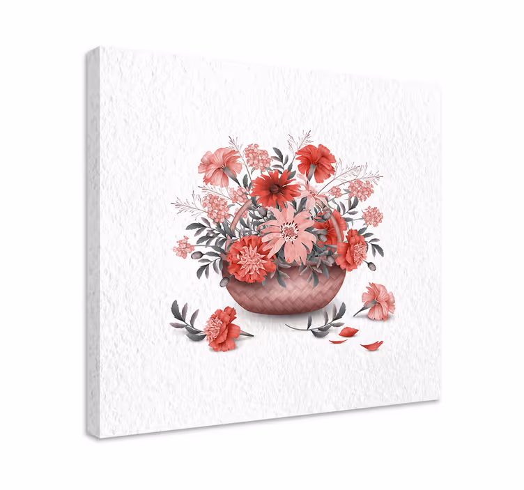 Blomst lerretsbilde floral kurvarrangement - Tenstickers