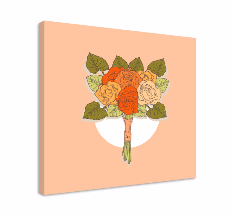 Blomst lerretsbilde rosedusk bouquet - Tenstickers