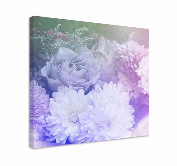 Mykt blomsterarrangement blomst lerretsbilde - Tenstickers