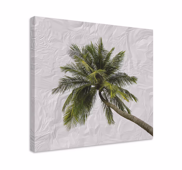 Tall palm frond blomst lerretsbilde - Tenstickers