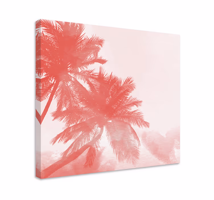 Blomst lerretsbilde palme tre kontur - Tenstickers