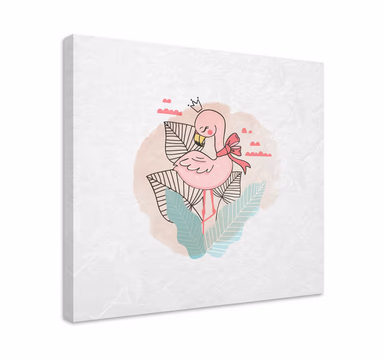 Dyr lerretsbilde flamingo med bånd - Tenstickers